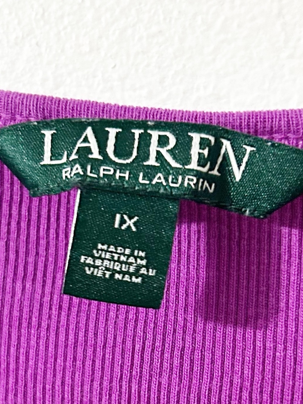 Lauren Ralph Lauren Women’s Ribbed Scoop Neck Tank Top Fuchsia Size 1X - Picture 6 of 7